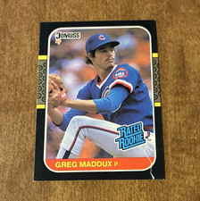 Donruss 1987 Rated Rookie Greg Maddux RC #36 Chicago Cubs MLB Baseball Card. rookie card picture
