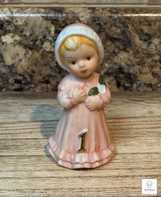 1986 EIC 1ST BIRTHDAY GIRL Enesco Growing Up Birthday Girl Pink Measures: 3''
