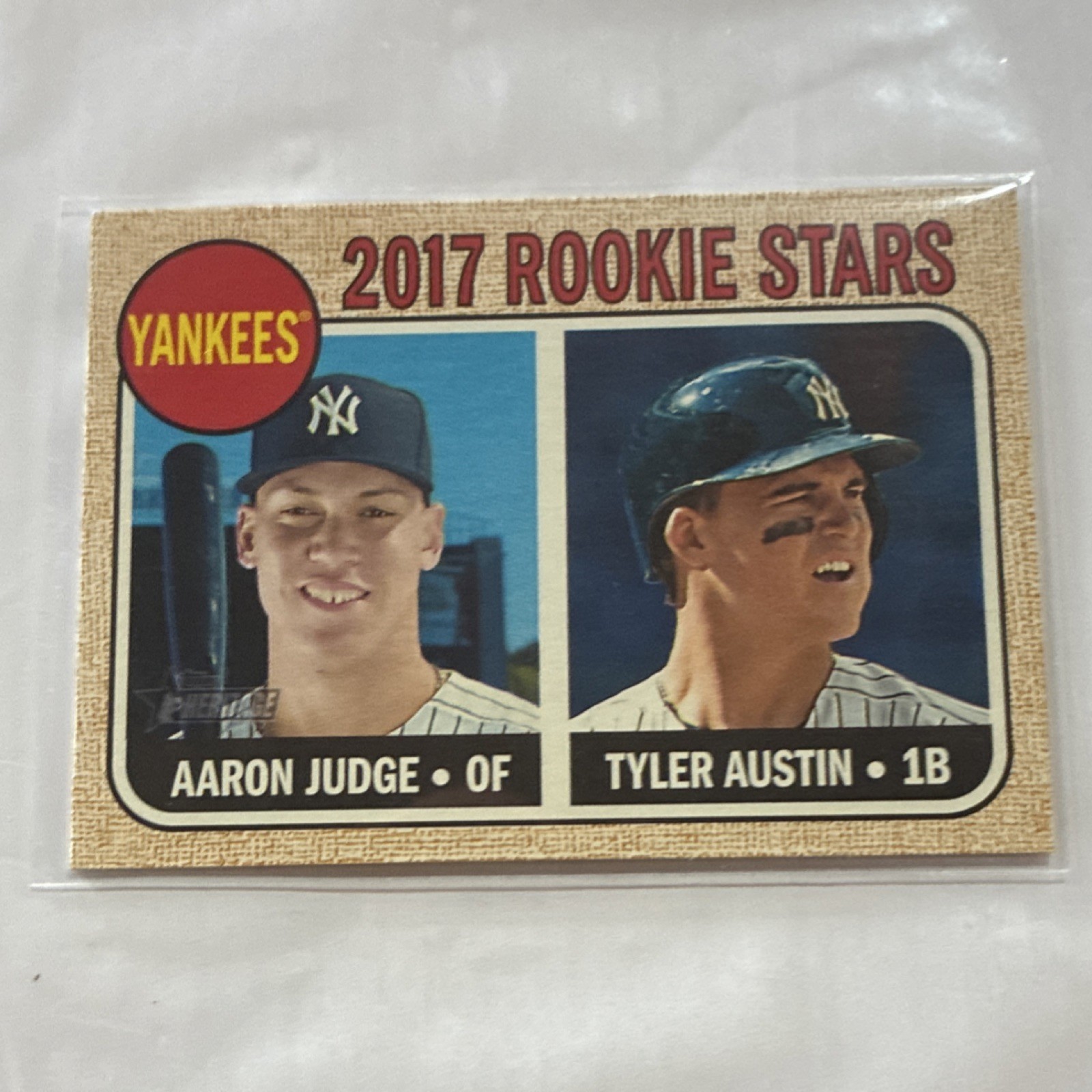 Topps 2017 Heritage Rookie Stars #214 Aaron Judge Tyler Austin Yankees RC