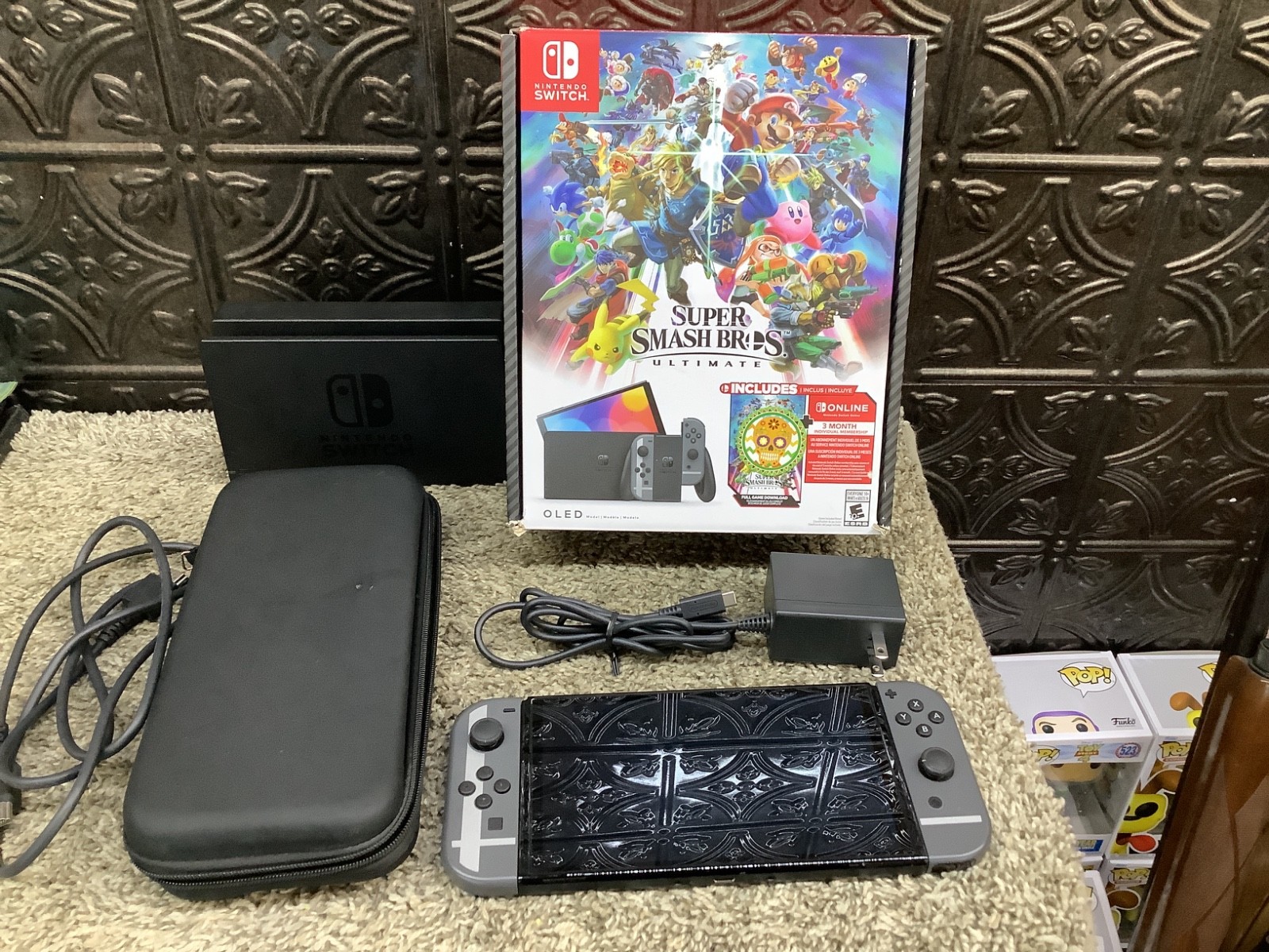 Nintendo Switch (OLED Model) Super Smash Bros. Bundle 64GB Console - Gray