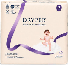 Trial Pack Baby Diapers - Size 3 Diapers 13-24 Lbs , 25 Count, Hypoallergenic