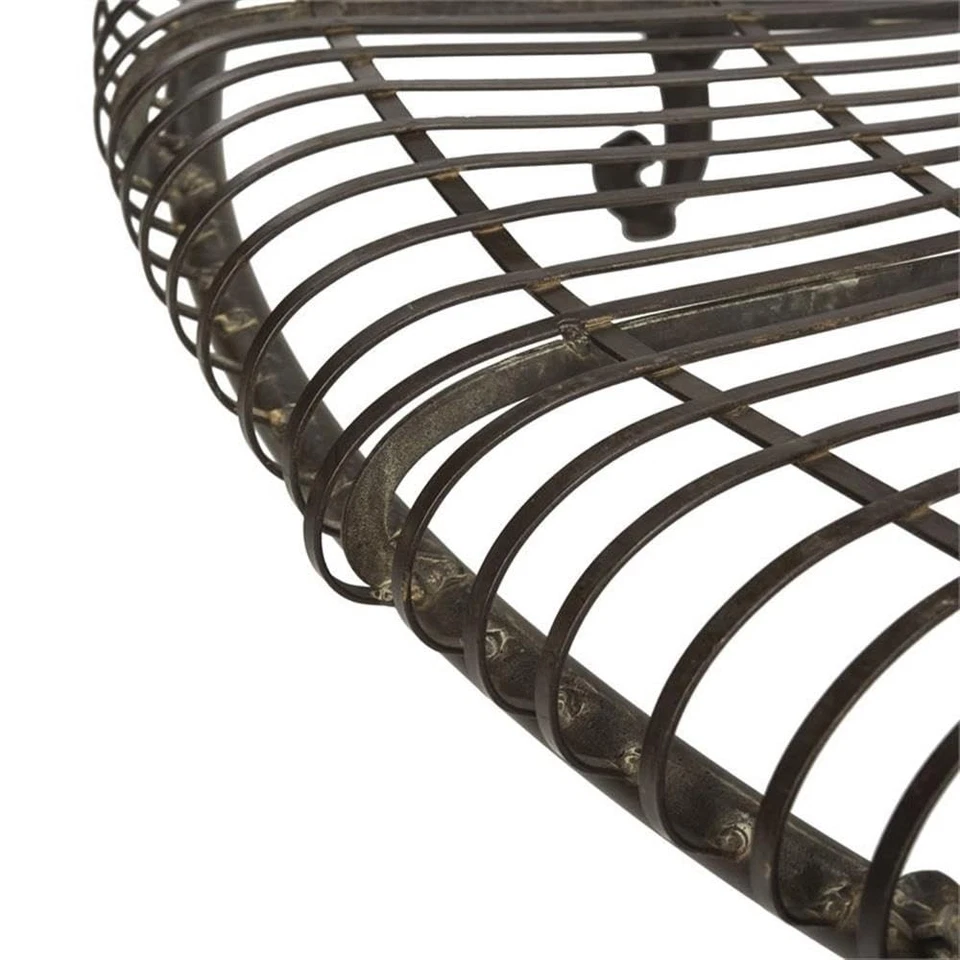 Banco Árbol Exterior 50" Colección PAT5019A Abia Antiguo Hierro Forjado Blanco Foto 4 de 4