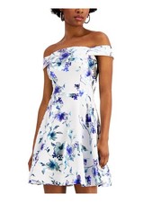 CRYSTAL DOLLS Womens Cap Sleeve Short Party Fit  Flare Dress