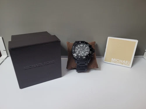 Orologio Uomo Cronografo Michael Kors MK8211 Drake Quadrante Nero Cinturino Silicone