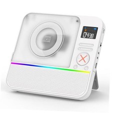 Portable CD Player with Bluetooth Built-in Speakers,CD CD Player-CD401 White