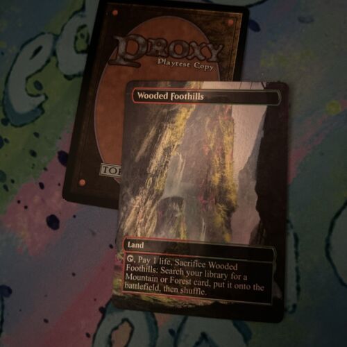Wooded Foothills Full Art Foil Fetch Land Play Test Mtg Card - Picture 2 of 2