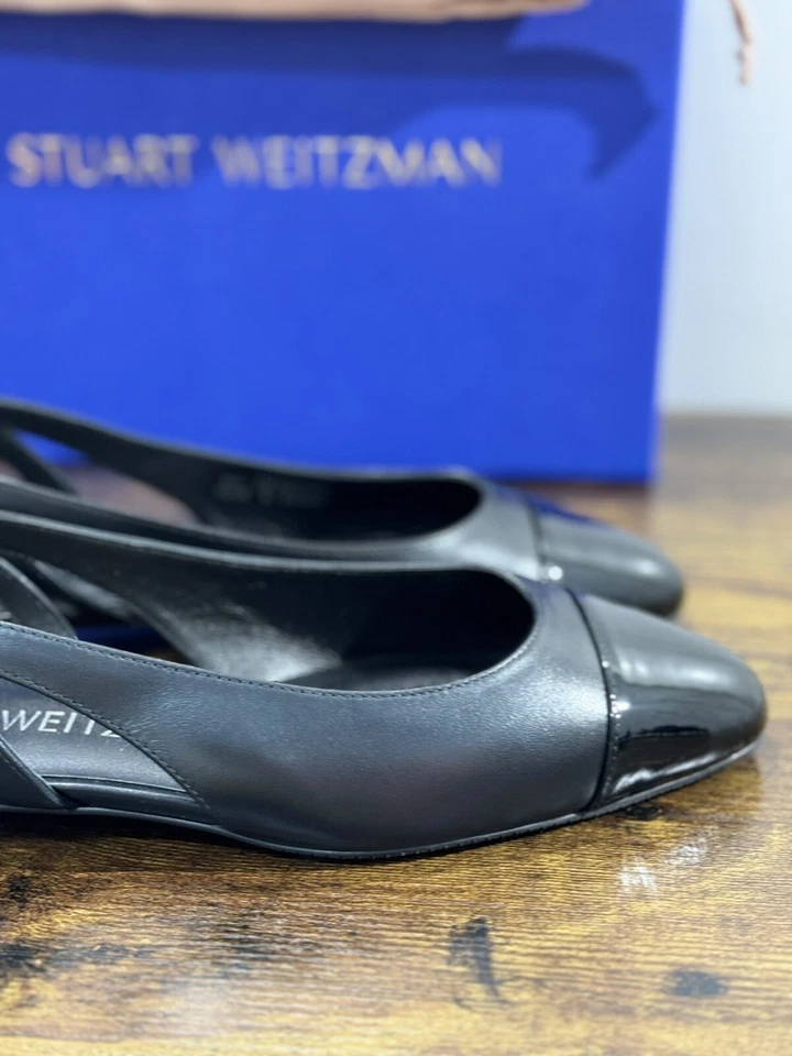 stuart weitzman Crystal Sling Back  Nera Pelle  Luxury Woman Shoes  37 - Immagine 4 di 4