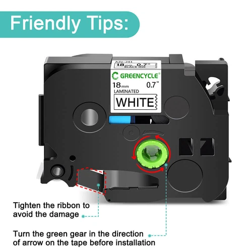 5PK TZe241 TZ241 Black on White Label Tape For Brother P-Touch PT-1830SC 3/4" - Picture 10 of 12