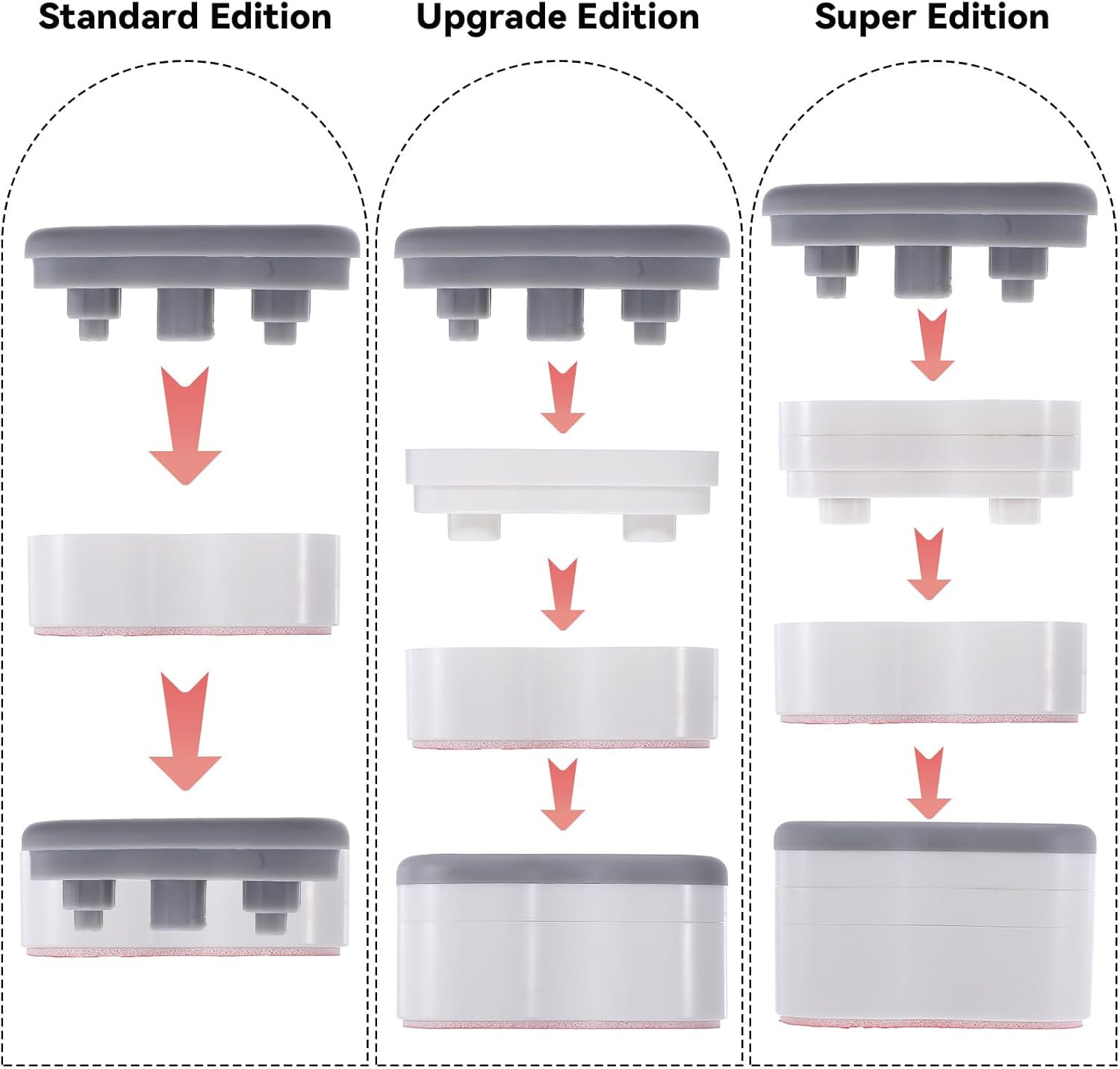 8Pcs Bidet Height-Increasing Pads Toilet Seat Risers Toilet Lid Rubber Bumpers w