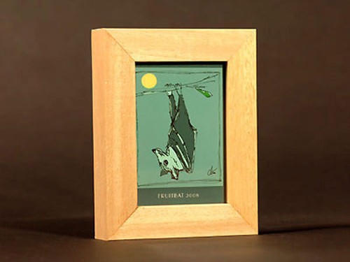 JACQUELINE DITT - Fruitbat Fledermaus ltd.ACEO Druck Grafik Miniatur ger.sign. - Bild 2 von 3