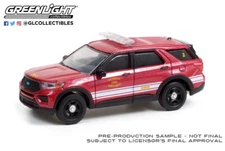 Greenlight 1:64 Hot Pursuit 2020 Ford Police Interceptor 30257 Detriot Fire Dept