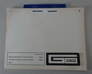 Teilekatalog / Ersatzteilliste Gutbrod Motorrasenmäher Turbo Jet 250 A
