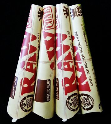 4 Packs Organic Natural Hemp Gum Unrefined Prerolled Cones King Size (12 Total)