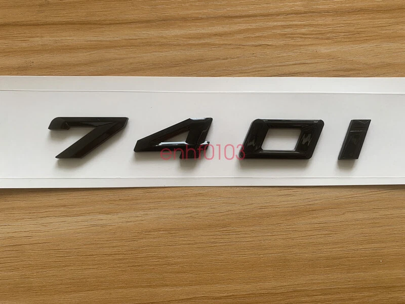 Insignia trasera emblema maletero letras ABS negro brillante 3D 740i para BMW 2017-2022 740i Foto 2 de 4