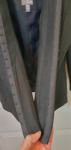 Anthracite by Muse Blazer Black with Beaded Trim Size 14 Petite - Picture 6 of 8