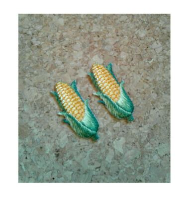 Corn - Vegetable - Fresh Corn - Farm - Embroidered Iron On Applique Patch - 2PCS
