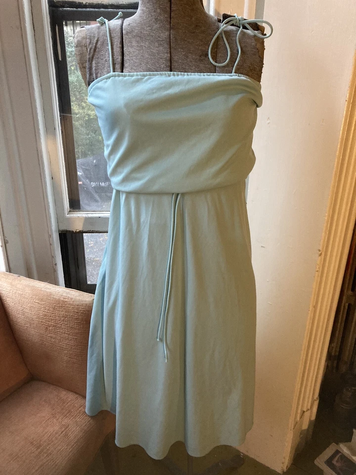 Vestido de Verano Hippie Pradera Azul Bebé Años 70 Maxi S Cottagecore Solero Foto 4 de 4