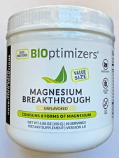 Bioptimizers Magnesium Breakthrough - Unflavored Drink - 8 Forms of Mag 6.88 oz