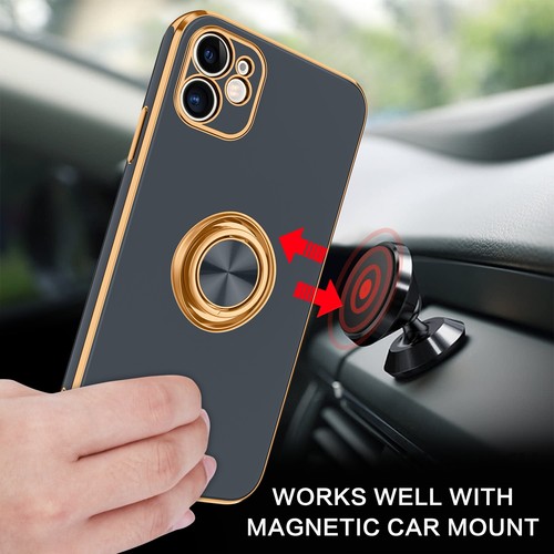 For iPhone 11 6.1" Case Shockproof Protective Rugged Cover & Golden Ring Holder - Bild 127 von 136