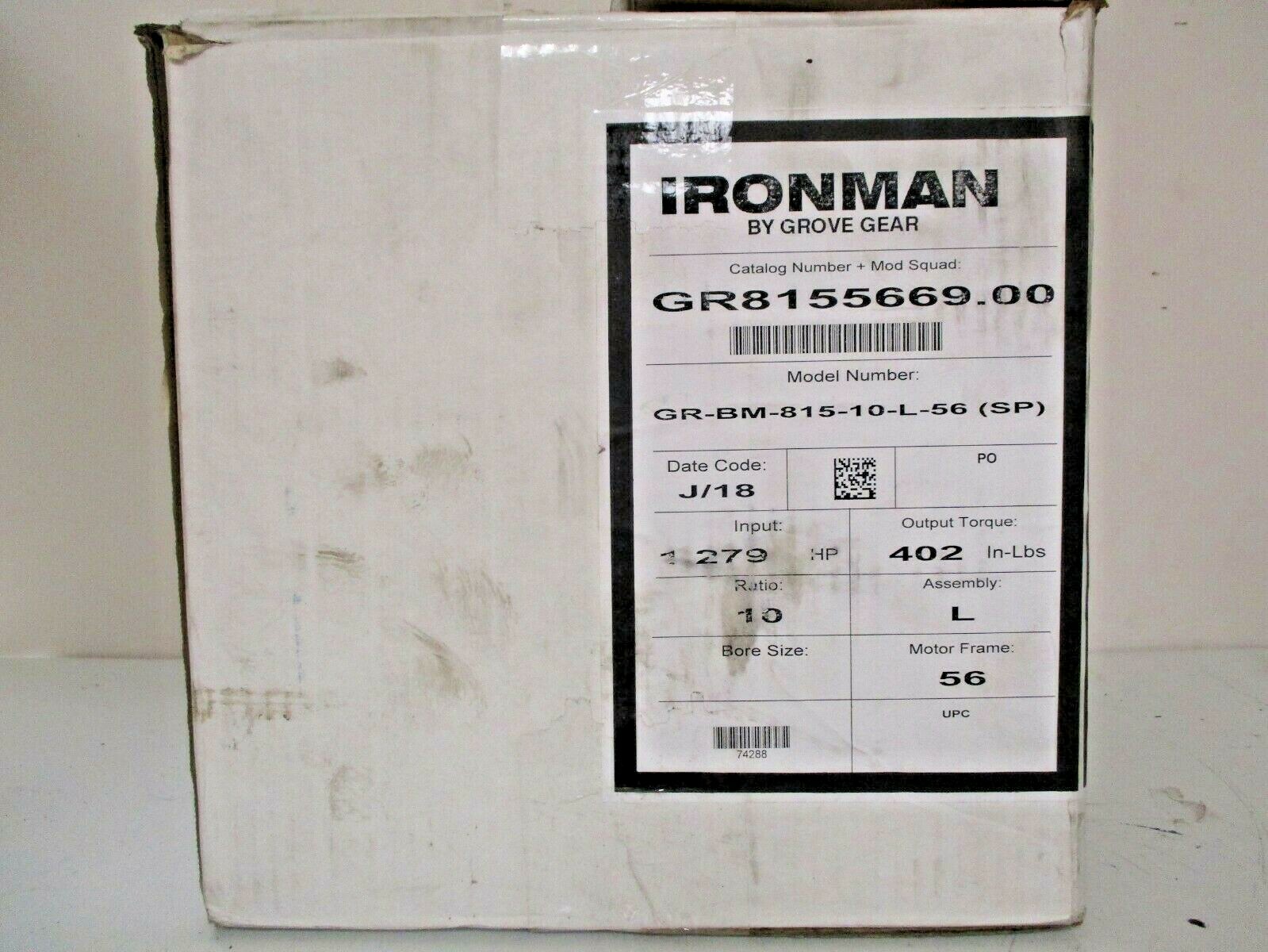 IRONMAN BY GROVE GEAR GR8155669.00 MODEL,NO;GR-BM-815-10-L-56 (SP) NEW IN  BOX | eBay