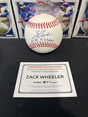 Zack Wheeler Signed MLB Baseball 2021 Strikeout Leader Fanatics