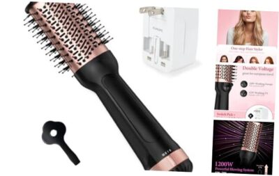 Dual Voltage Hair Dryer Brush for European Travel,Blow Dryer Brush
