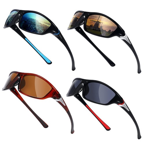 4 Pairs Men Polarized Sunglasses with UV Protection Driving Glasses Sports fo...