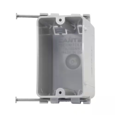 New Work 1-Gang 18 Cu. In. Nail-On Electrical Outlet Box and Switch Box with Kno