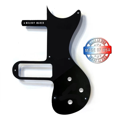 New Black Gloss Pickguard for 1963-1965 Gibson Melody Maker P90 MOD w/Decal
