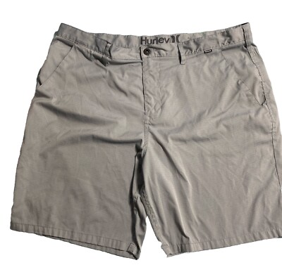 Hurley Nike Dri-Fit Shorts Men 42 Gray Hybrid Beach Walk Golf