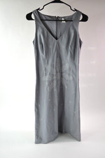 J CREW Womens Dress Size 2 Sleeveless V-Neck Gray Shift Dress with Design