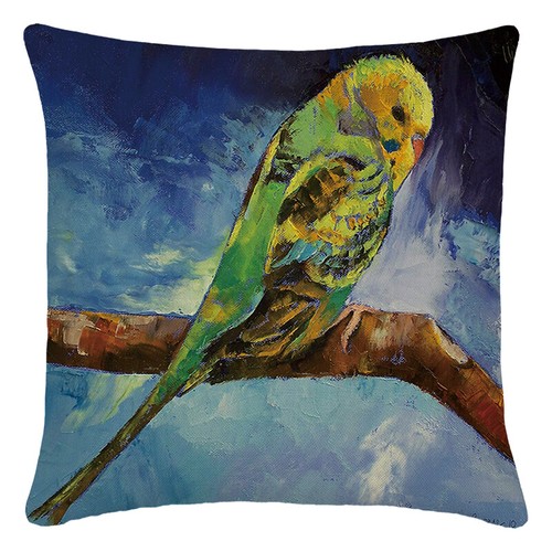 Macaw Bird Tropical Jungle Leaves Throw Pillow Cover Parrot Accent Cushion Case - Picture 10 of 60