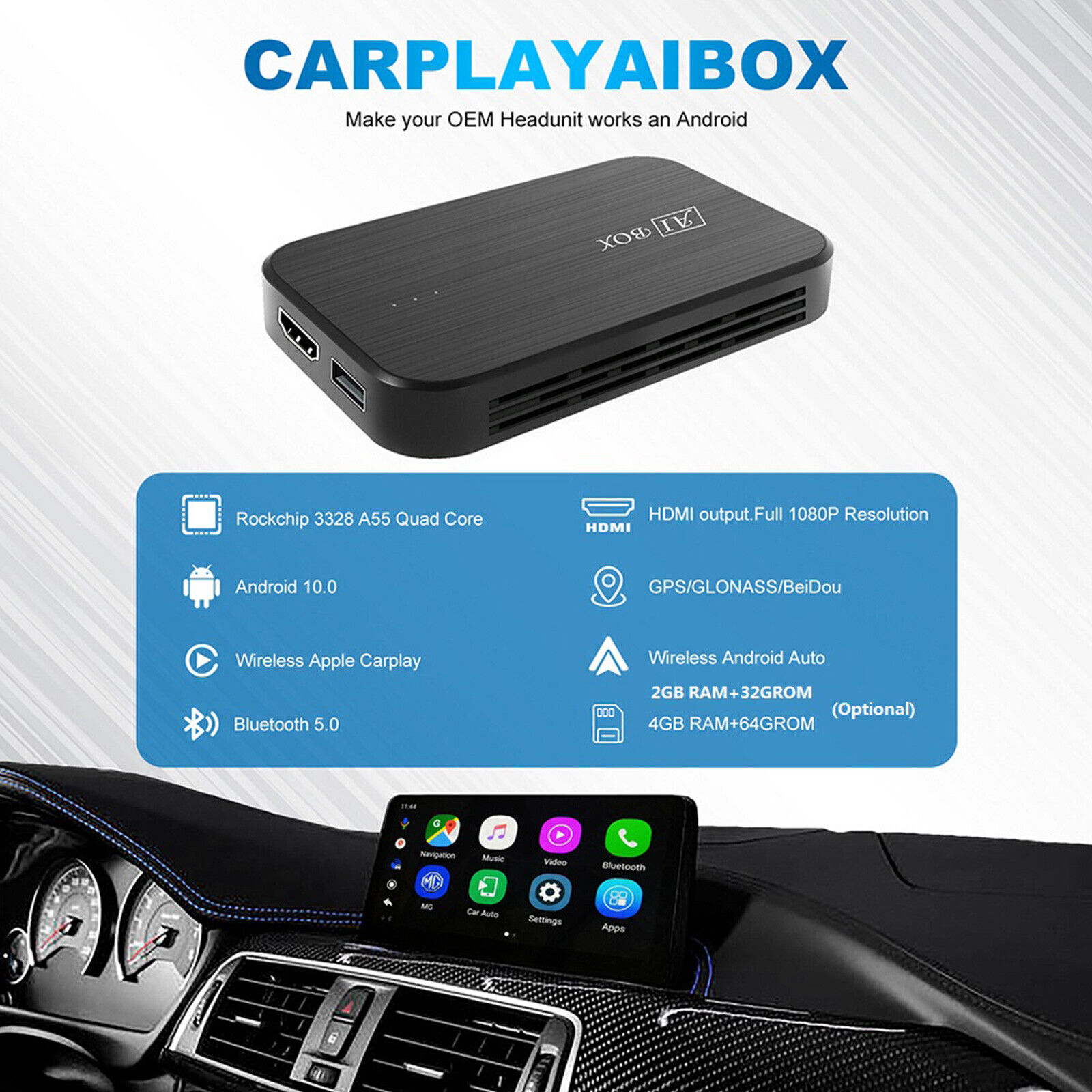 Android 10 OS Wireless Carplay Qualcomm Ai Box Car Multimedia Player Plug  and Play  Netfix for Benz Audi VW KIA Toyota - China Carplay Wireless,  Carplay Ai Box