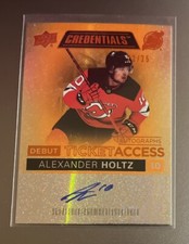 🔥2021-22 Credentials Alexander Holtz Debut Ticket Access Auto Orange /25!🔥