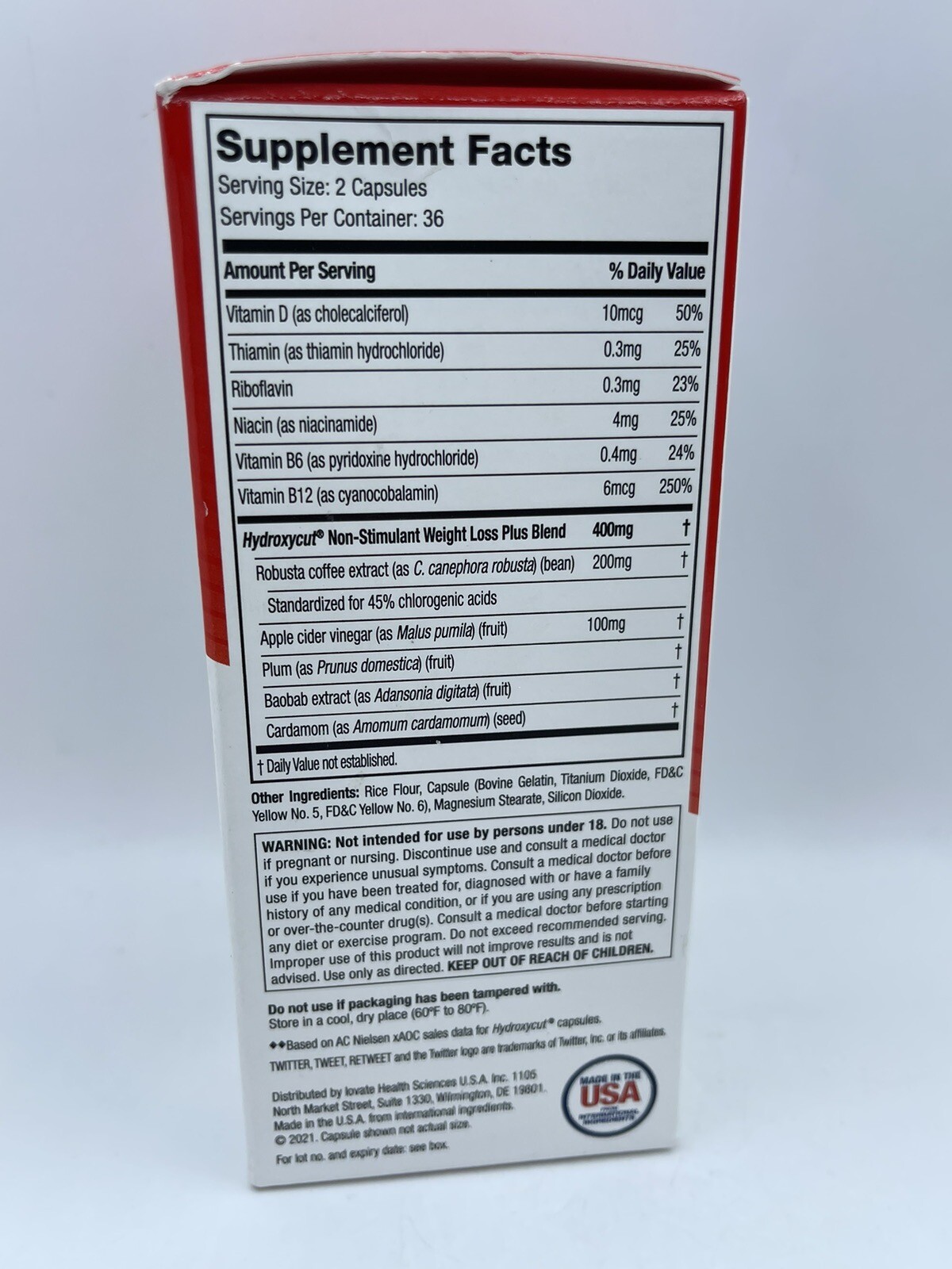 HydroxyCut Weight Loss Non Stimulant Dietary Supplement 72 Rapid Rel