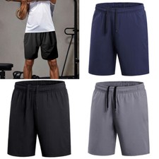 Mens Running Shorts Quick Dry Gym Athletic Workout Shorts Fitness Short Pants US