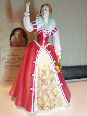 Royal Doulton Ltd Ed Queens Of The Realm Queen Elizabeth 1 HN3099 sehr guter Zustand + Zertifikat