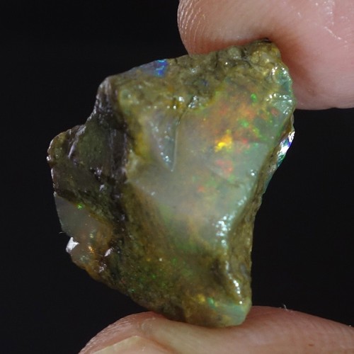 16.60 Ct Natura Multi Fire Ethiopian Opal Oil Raw Rough 15X20X11 MM - Picture 2 of 8
