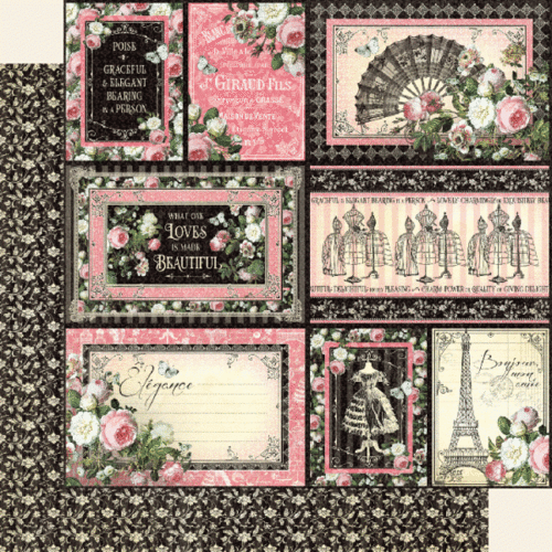 GRAFIK 45 "ELEGANZ" 12X12 PAPIERPACKUNG ROMANTIK PARIS NICHT MEHR PRODUZIERT SCRAPJACK'S PLACE - Bild 3 von 10