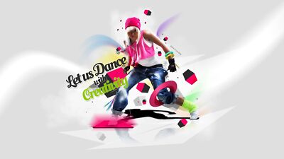 Anime women colorful shapes dancer simple background Playmat Gaming Mat Desk
