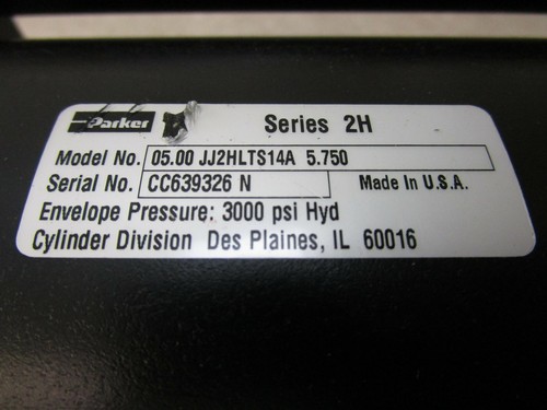 PARKER 05.00-JJ2HLTS14A-5.750 SERIES 2H, 3000PSI HYDRAULIC CYLINDER, E0044 - Picture 2 of 8