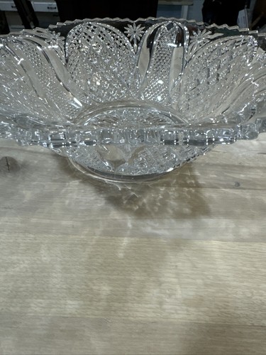 American Brilliant Cut Glass Bowl 9” X 3” - Picture 3 of 4