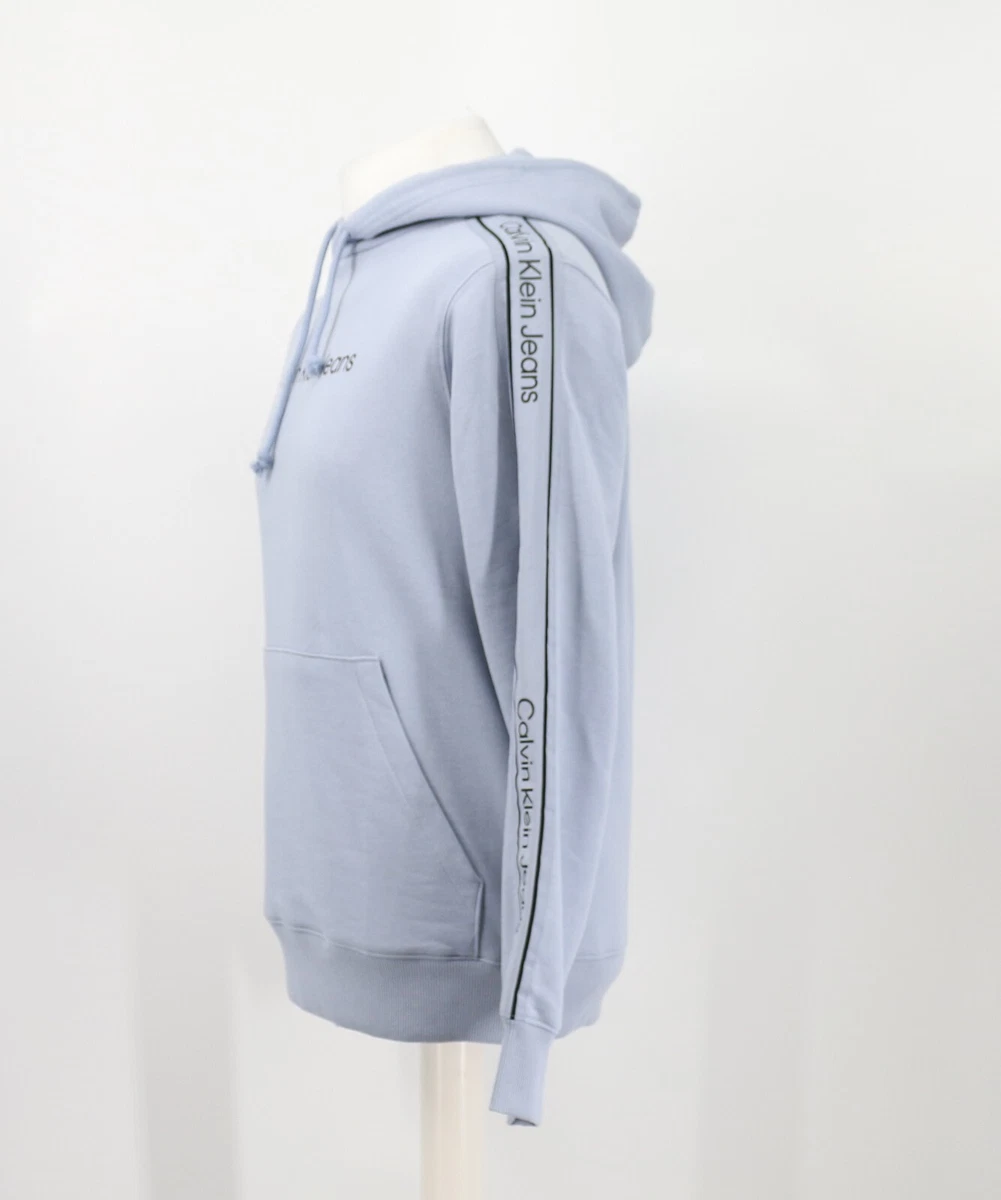 CALVIN KLEIN JEANS MENS HOODIE LOGO TAPE OVERHEAD UK XS LIGHT BLUE RRP £85  KL | eBay