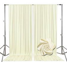 10x7ft Ivory White Backdrop Curtains Satin Photo Background 2 Panels Wedding