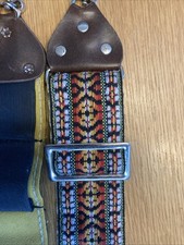 Hippie Camera Strap 2 inch wide Woven Multicolor Thick Stripe Geometric Vintage