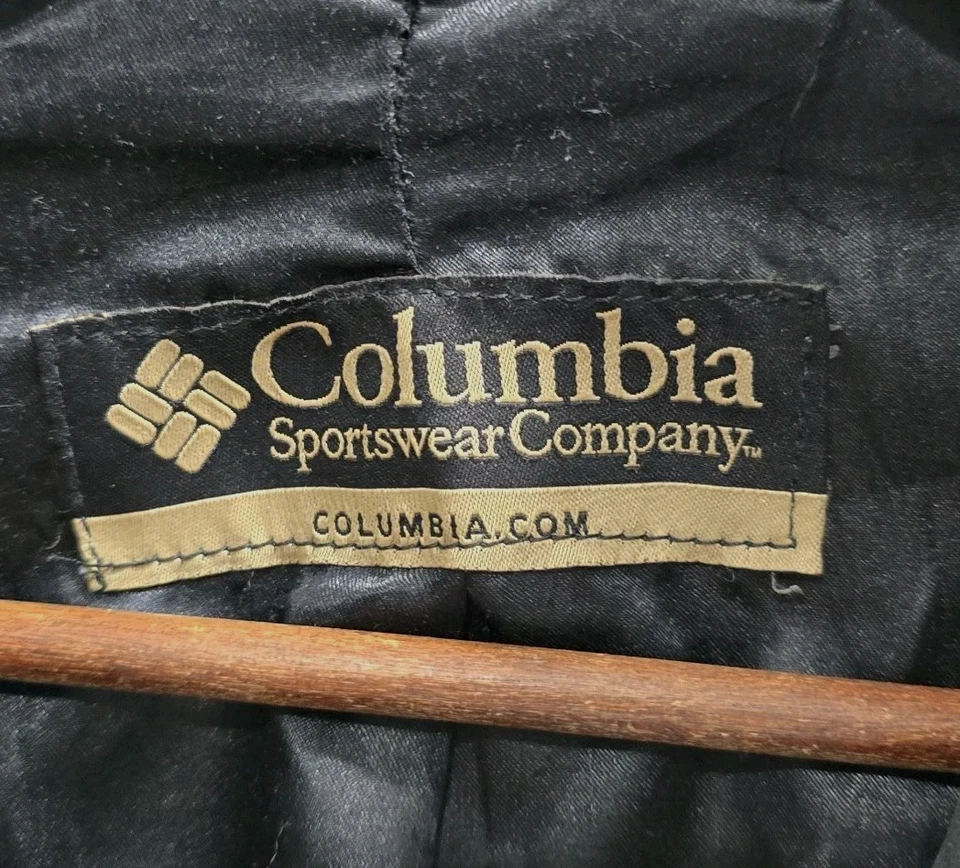 Columbia Jacket Womens Large Black Vintage Y2K Genuine Leather Assymetric RARE - Image 3 of 4