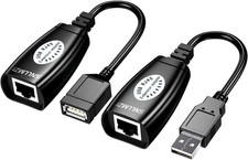 USB to Cat5 Adapter - Over RJ45 Ethernet Extender for black