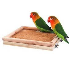 Dnoifne Natural Wooden Parrot Bird Perch Stand, Natural Wooden Bird Cage Stan...