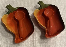 Clay Art La Mesa Chili Pepper Shaped  7.5" x 4.5" Salsa Serving Dish. NHH-773