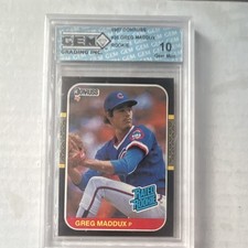 Donruss 1987 Greg Maddux Rated Rookie Card #36 Cubs GEM Grading 10. rookie card picture
